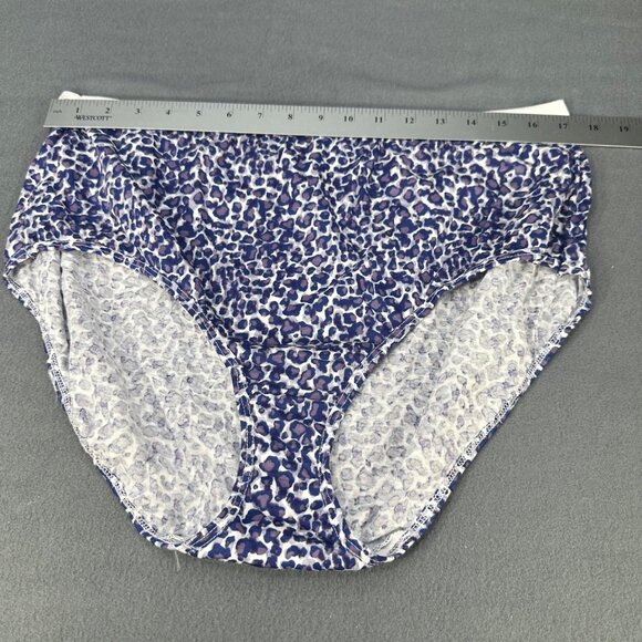 Hanes Womens Size 12 Panty Brief Leopard Print Purple White New Without Tags - Picture 4 of 6